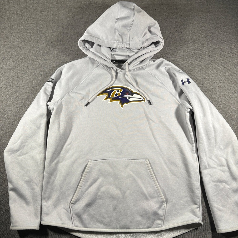 Under Armour Hoodie Womens Large Gray Baltimore‎ Ravens NFL Combine ColdGear